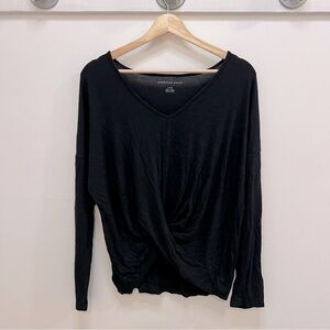 American Eagle tie front long sleeved shirt